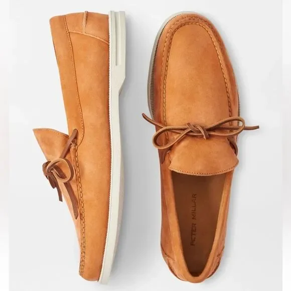 Peter Millar Excursionist Boat MS24XF20 Papaya Loafer Shoe - Picture 1 of 8